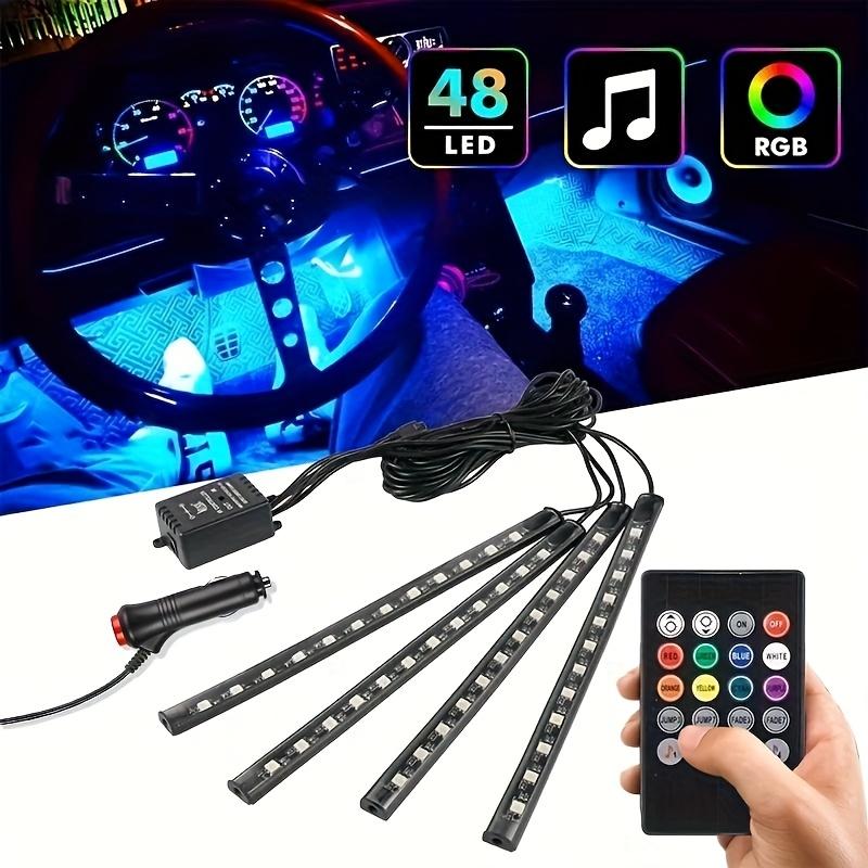 Remote-Controlled Ambient Lights for Cars, Voice-Activated Interior Lights, Multi-Color, Music-Responsive Strip Lights for The Car Interior.