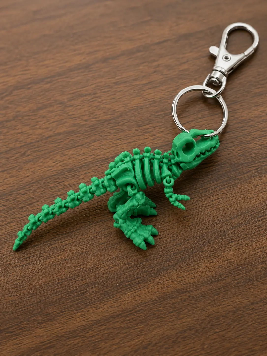 Rex Dino Skeleton Keychain – 3D Printed Bag Charm & Backpack Accessory