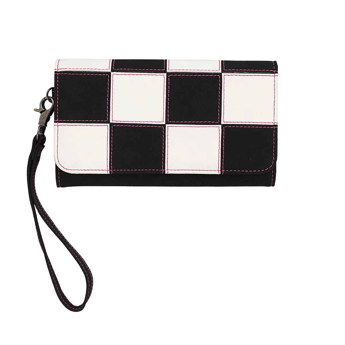 Angel Ranch Sadie  Black and White Checkered Wallet Wristlet D330012362