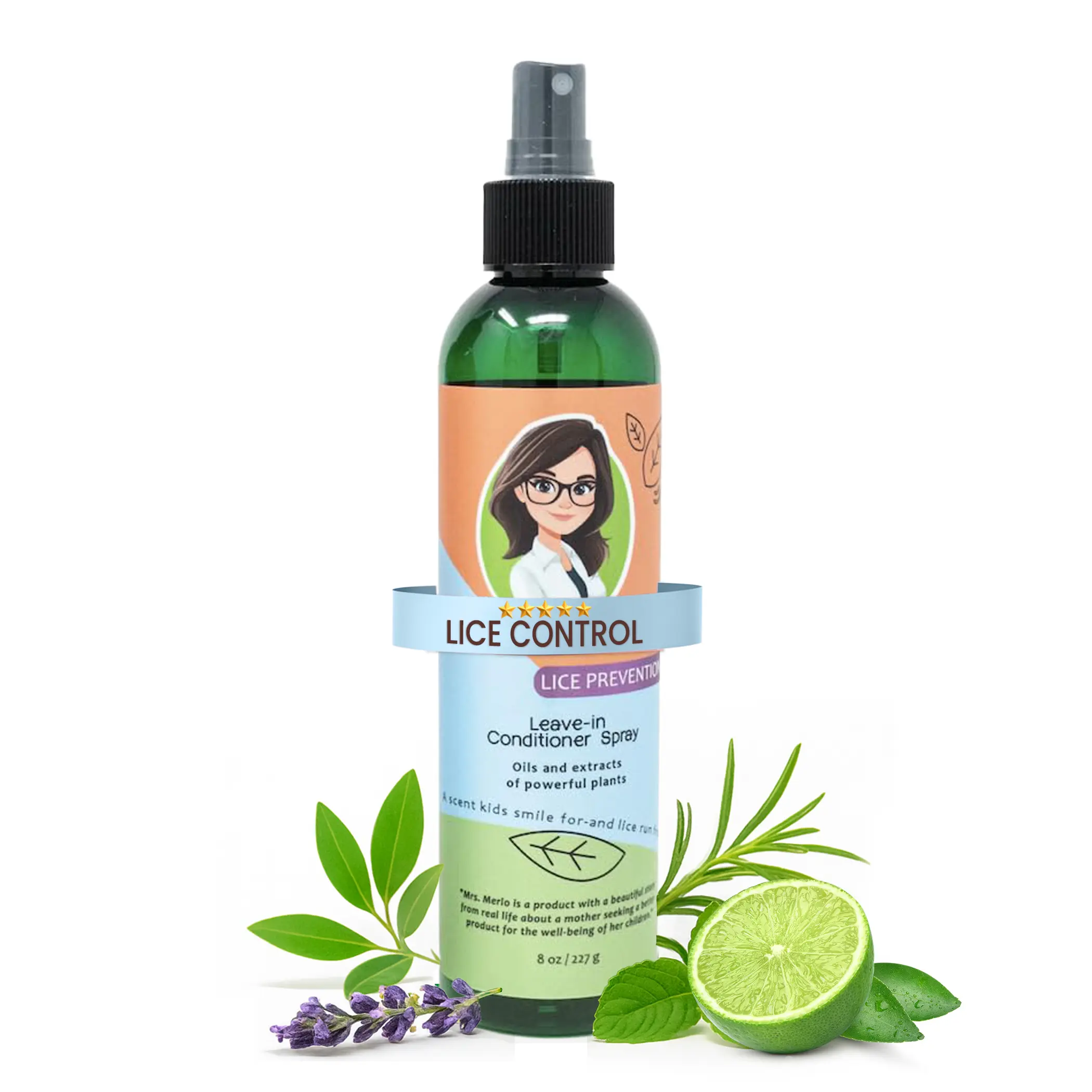 Mrs. Merlo Kids Leave-In Conditioner Spray – Daily Hair Detangler with Botanical Oils & Extracts, 8 fl oz
