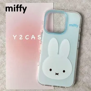 Kawaii Miffy 7/8/XS/XR/11/12/13/14/15/16 ProMax all inclusive silicone transparent soft shell Anti-drop phone case Christmas Toy