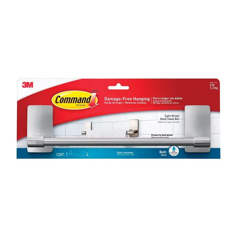 Command Medium Adhesive Strip Hanger - Hangable Plastic Wall-Mounting Hook, 11.75 in, 3 lbs Weight Capacity, Home Organizer