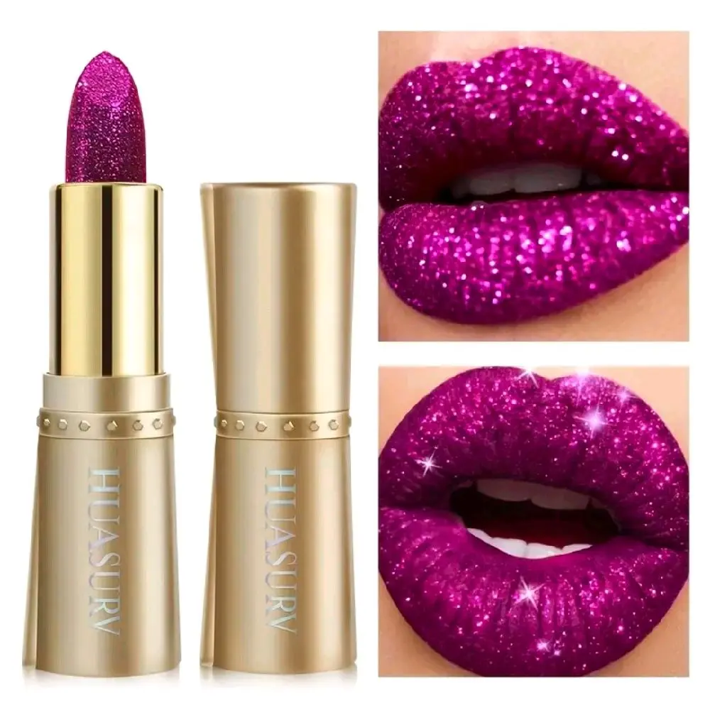 Sparkling Glitter Lipstick, Purple Shade, Long-Lasting Lip Gloss for Daily Makeup lip shimmer