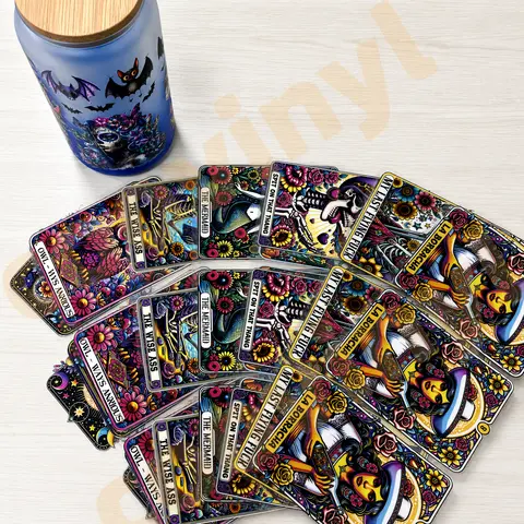 M Box-- Cup Wrap Bundle 16OZ UV DTF 9.84"*4.92" for Glass Acrylic Metal Waterproof Vivid Color Strong Stickiness No Dry Time Needed DIY Crafts Kit Custom