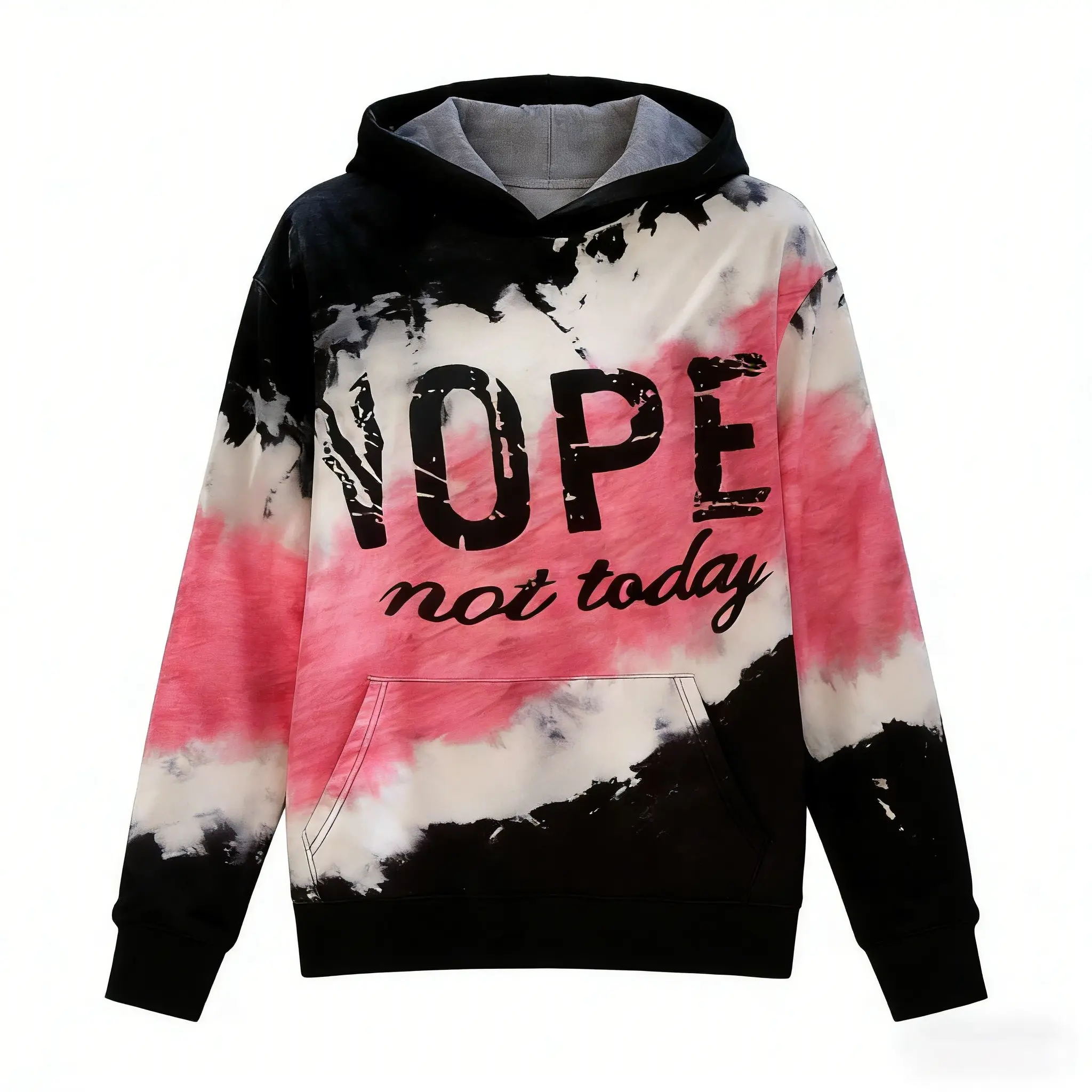 Women's Black Pink Tie Dye Print Hoodie Pullover Cowgirl Style Hooded Sweatshirt,Casual Long-Sleeved,Winter Clothes for Women