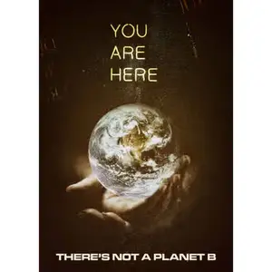 Modern Surreal Collage Save the Planet Environment Awareness. Theres Not A Planet B. Space save posters.The galaxy. Home decor poster. Wall decor. Frameless.