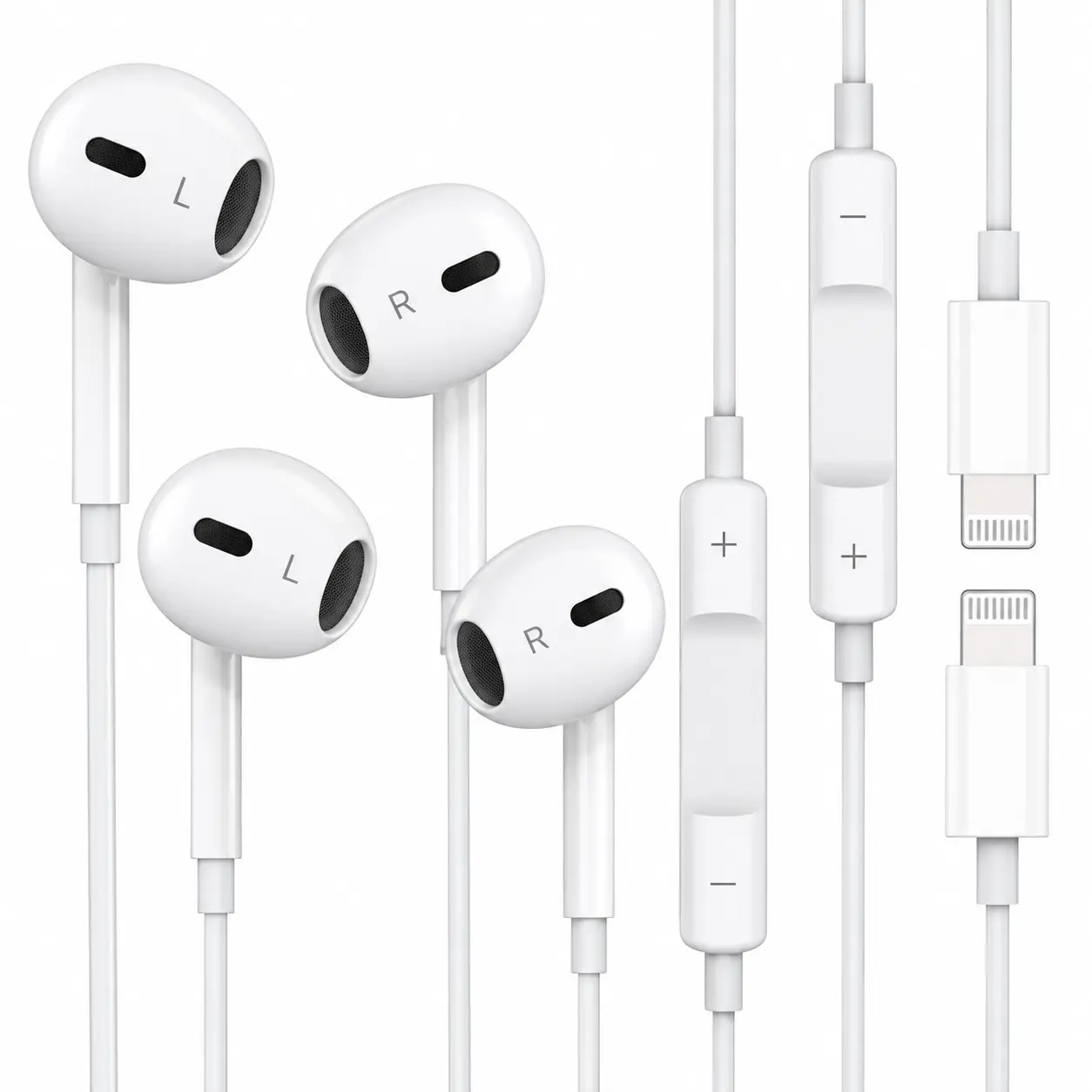 Earbuds 2 Pack for iPhone Wired Earphones Built-in Microphone & Volume Control Noise Canceling Isolating Headphones for iPhone 14/13/12/11/SE/X/XR/XS/8/7, Audio, Plug Light Weight Earbuds Hybrid Hifi Earbuds Stereo Headset Device, Remote