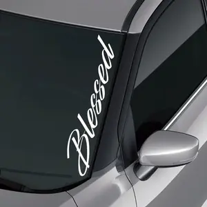 Blessed Windshield Banner Vinyl Sticker Decal |    SUV | White | 23x5in