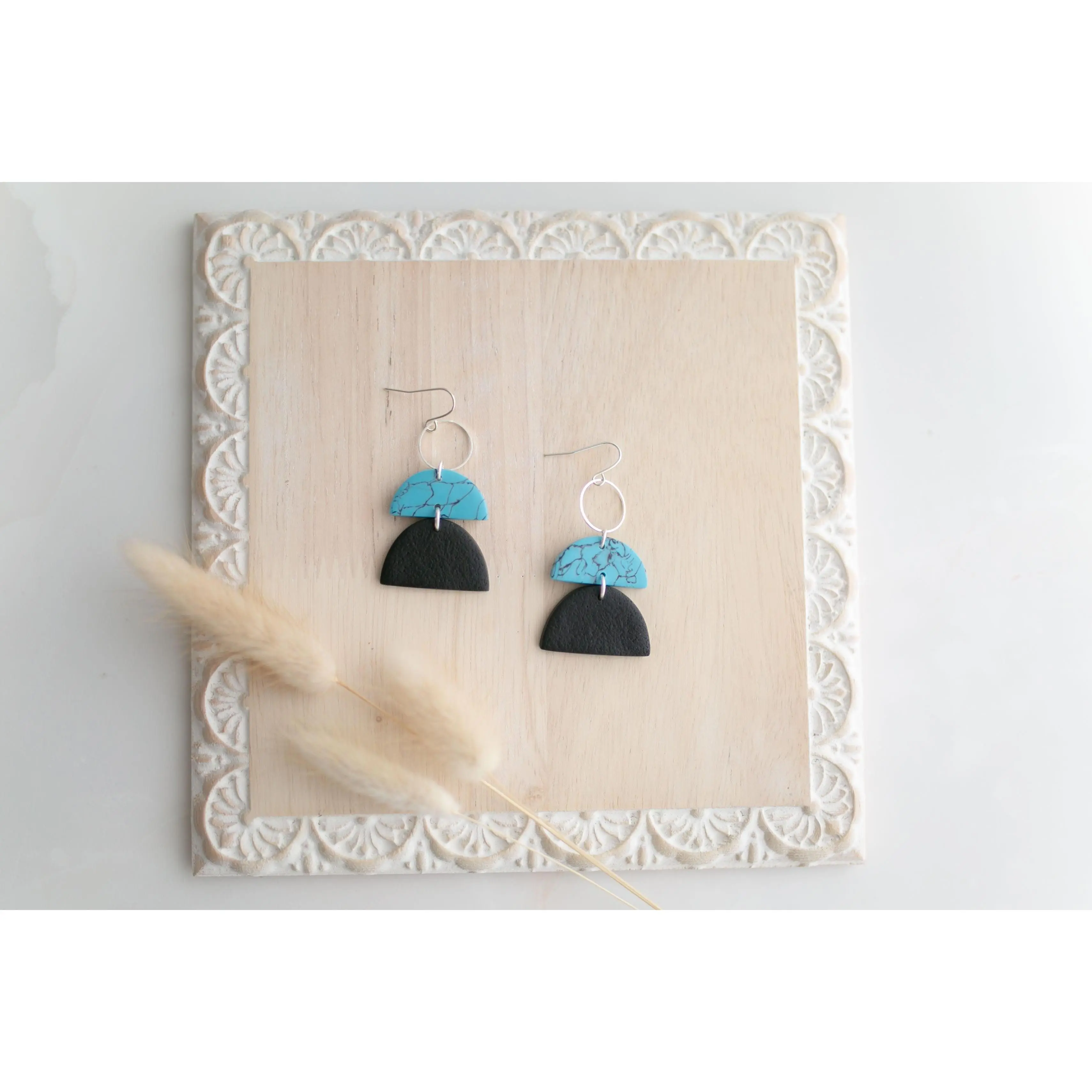 Clay earring | turquoise dangles  | Southwest Collection
