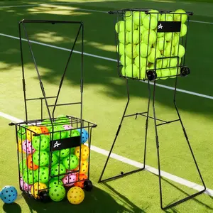 Portable Tennis Ball Hopper, Pickleball Picker, Large Capacity, No Assembly for Easy Transport for Picking and Storage Training Tool for Ball (Basket with