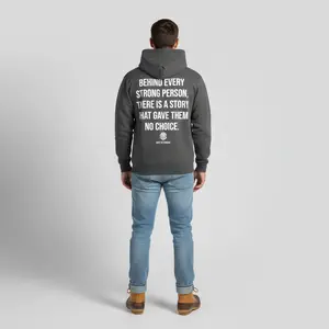 Behind Every Strong Person Hoodie - Charcoal Grey