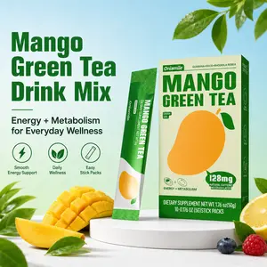 Onismile Variety Pack Powdered Drink Mix Green Tea Powder Packets Water Enhancer Water Flavor Packets Natural Mango Flavor Refreshing Energy Zero Sugar Low Calorie On-the-Go Stick Single Servings