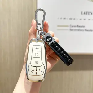 for Ford Key Fob Cover Soft TPU Full Protection Key Shell Key Case Compatible with Ford F150 F250 F350 F450 F550 Explorer Ranger Escape Key Shell
