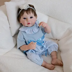Lovely Reborn Baby Dolls 19 inch 48 cm Real Awake Baby Realistic Newborn Baby Dolls Vinyl Silicone Full Body Adorable Real Life Baby Doll Toy for Kids Age 3+
