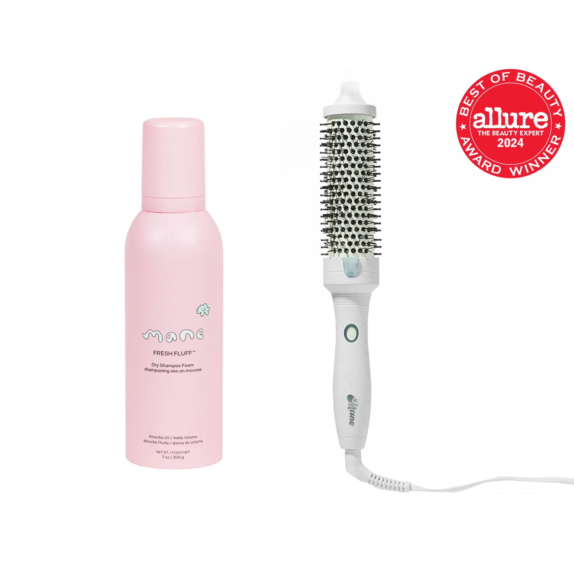 Refresh Routine Set - Dry Shampoo Foam & Medium 1.5" Hot Round Brush