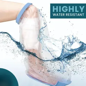 100% Waterproof Half Leg Cast Covers for Showering- Anti Slip Cast Protector for Shower Leg Adult, Reusable Shower Boots for Foot After Surgery (Short Leg)