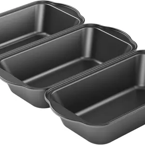 3 Pack Nonstick Carbon Steel Baking Bread Pan, Large Loaf Pan, 9 1/2" x 5"
