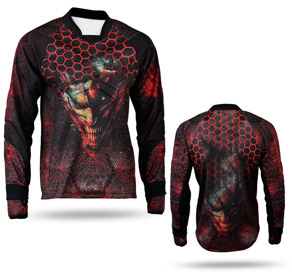 Galaxy High Quality Paintball Long Sleeve Padded Lightweight Jersey Alien Black/Red - 1121