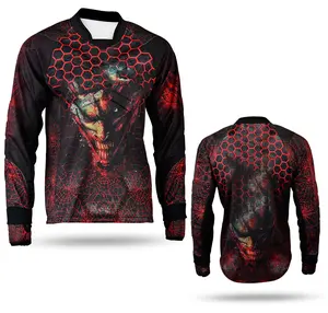Galaxy High Quality Paintball Long Sleeve Padded Lightweight Jersey Alien Black/Red - 1121
