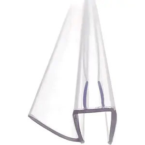 Frameless Glass Shower Door Sweep for 1/4" Glass, Bottom Seal with Drip Rail, 27.5" Long