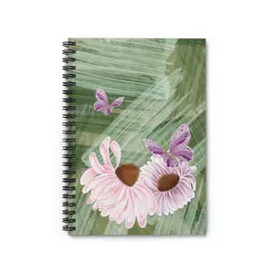 Daisy Butterfly Spiral Notebook - Ruled Line
