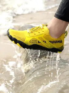 Couple Quick-Dry Water Shoes, Lightweight Breathable, Five-Toe Striped Design, Ideal for Fishing, Beach, Pool, Yoga, Fitness