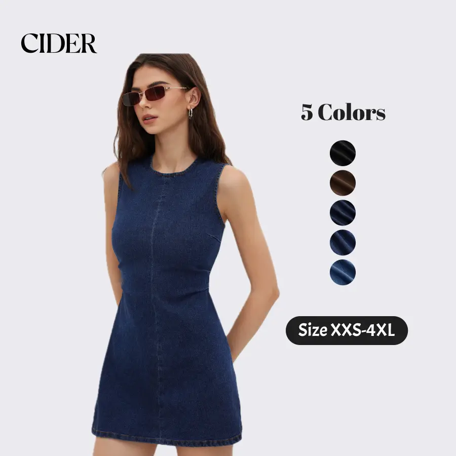 Cider High Stretch Denim Ruched Zipper Mini Dress SummerFinds