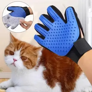 Cat Grooming Gloves, Pet Hair Removal Brush, Cleaning Comb, Massage Glove for Cats & Dogs, 1/2 Pieces, Essential Pet Care Tool