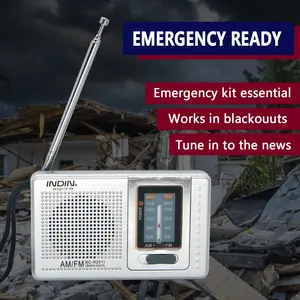 Portable AM FM Radio, Compact Handheld Transistor Radios Player, Operated by 2 AA Battery, Built in Speaker with Headphone Jack, Gifts for Parents, Grandparents