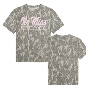 Pink Ole Miss Hotty Toddy Bottomland Camo Mossy Oak Tee 3D, Realtree Camo Tee, Camo T-Shirt Unisex Outdoor, Gift for Him, 3D Hunting T-Shirt