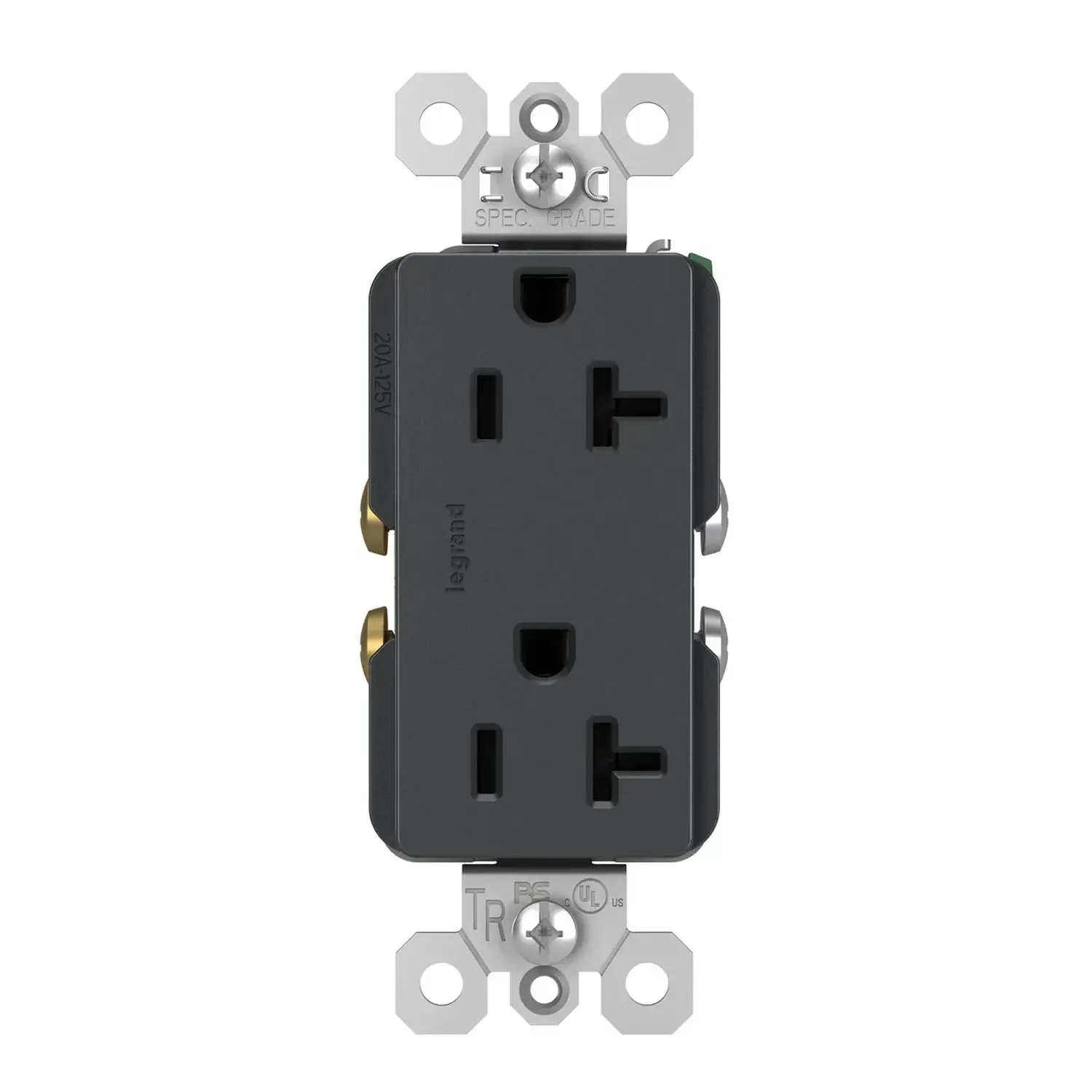 Legrand TR26352RGCC6 radiant 20A Tamper-Resistant Duplex Outlet, Graphite