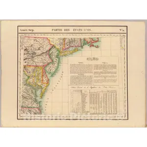 Delaware, New Jersey & Northeastern United States Mining Map, 1827