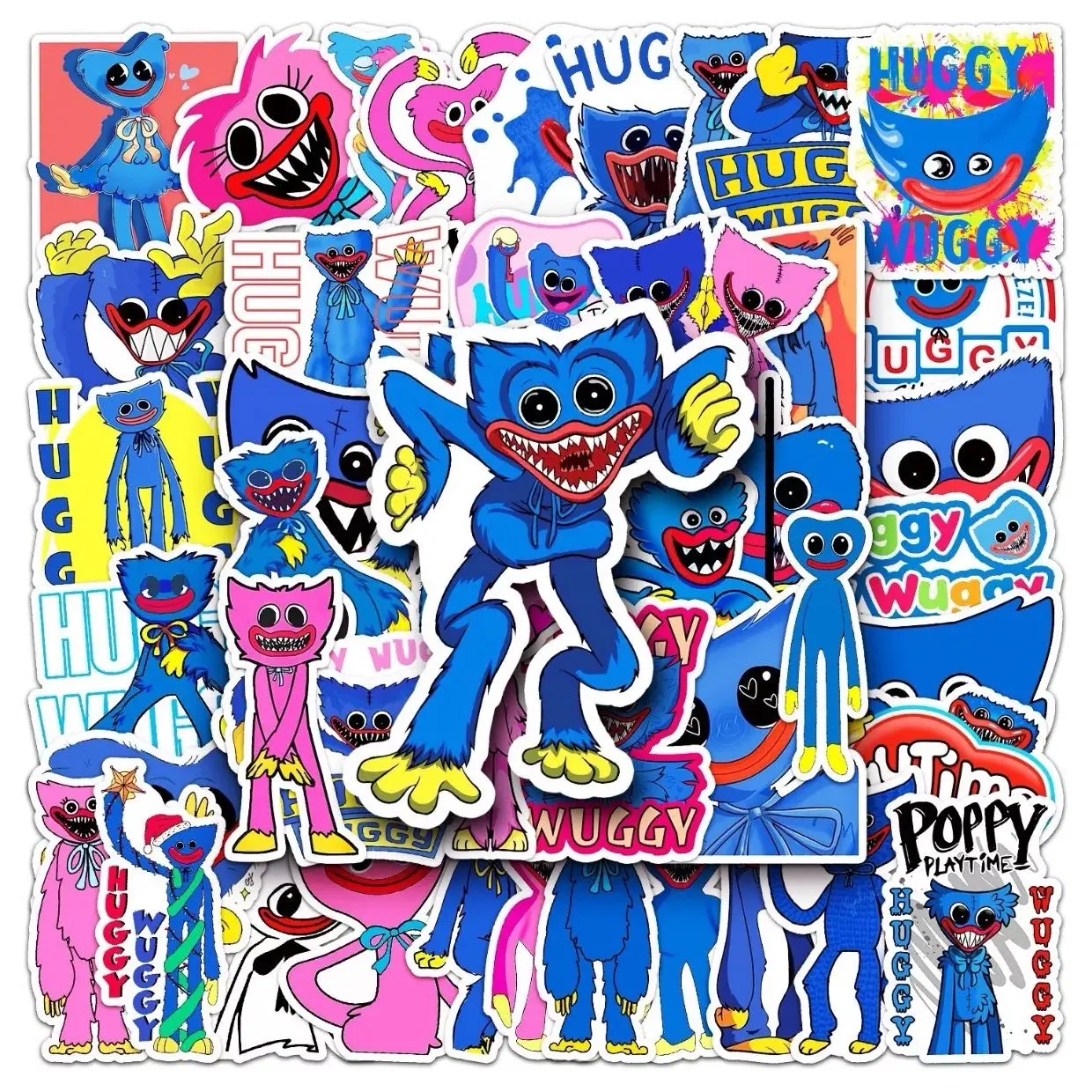 50 Pack Poppy Playtime, Huggy Wuggy, Kissy Missy Stickers. No Duplicates
