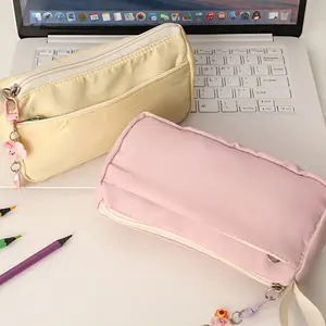 2-Piece Pencil Case Set + Cloud Star Hanging Decor, Large Capacity Cute Stationery Bag, High Value Simple Design School Supplies