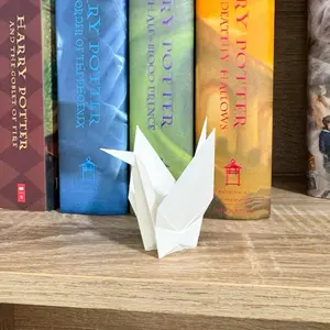Origami crane, Manacled Bookshelf decor, Harry potter bookshelf decor unique home decor accessory