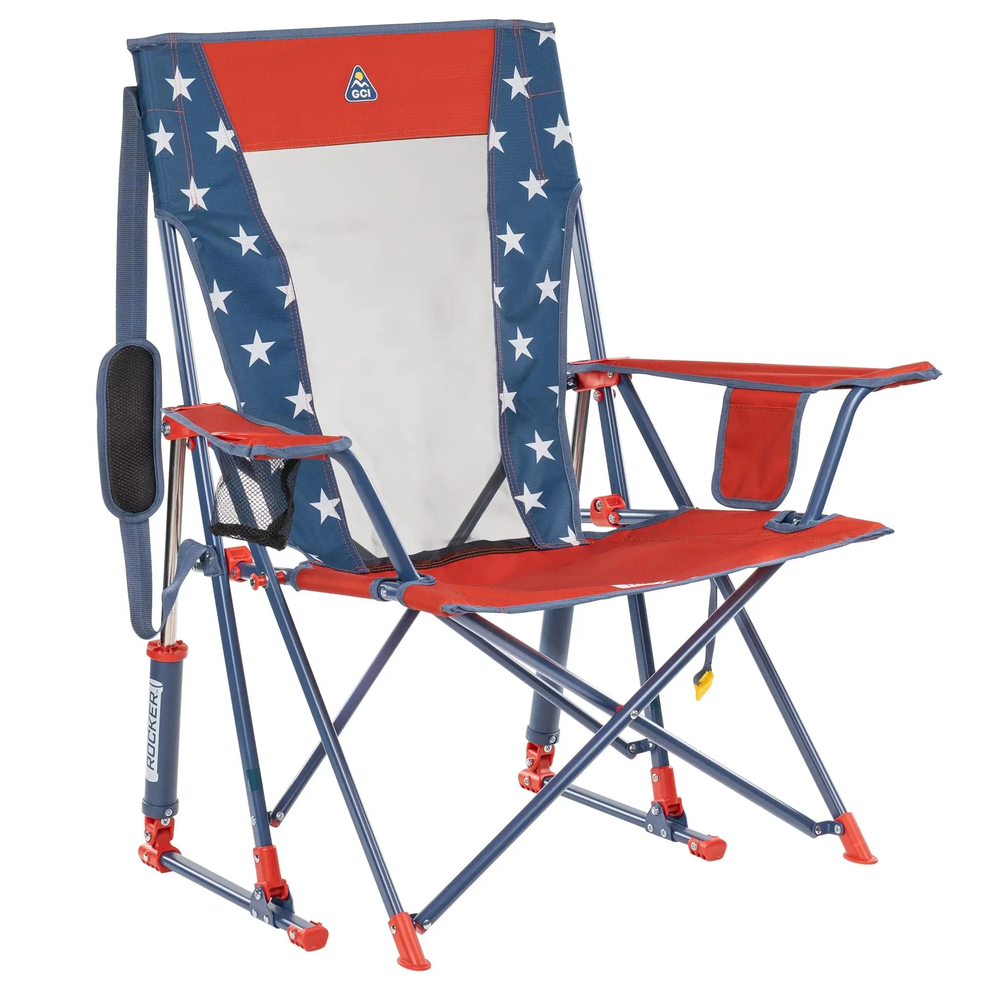 GCI Outdoor Comfort Pro Rocker Foldable Rocking Camp Chair with Mesh Backrest