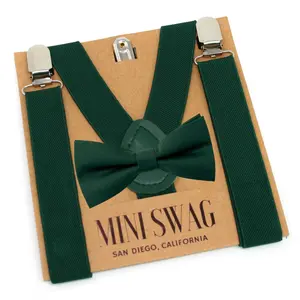 Dark Green Bow Tie + Suspenders