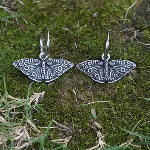 GTHIC Vintage Witchcraft Butterfly Moth Alloy Earrings for Women Fashion Animal Jewelry Daily Wear