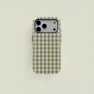 Vintage Plaid Texture Print Phone Case Cover, Durable TPU Shockproof Two-In-One Protection, Fits iPhone 17 16 15 14 13 12 Pro, Samsung Galaxy S25 S24 S23 S22 Ultra Series, Accessories, Casing
