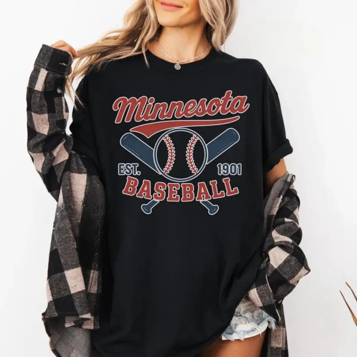 Retro Minnesota Baseball Shirt – Vintage Twin Cities Sports Tee, Game Day Gift for Fans, Soft Unisex Stadium T-Shirt Cotton Fit Top Womenswear Summer