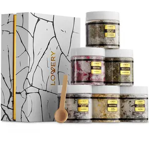 Luxe Epsom Bath Salts Gift Set - 8Pc Relaxing Spa Salts with Essential Oils Body Care Comfort