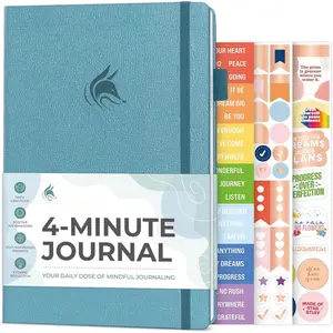 Four-Minute Journal - Daily Positivity Journal with Prompts - Motivational Affirmation, Mental  & Habit  (Aquamarine)