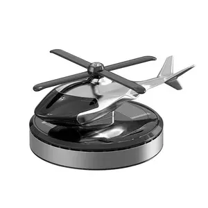 Car Air Freshener, Solar Powered Rotating Helicopter Aromatherapy Diffuser, Aviation Aluminum Alloy Indoor Decor Accessory