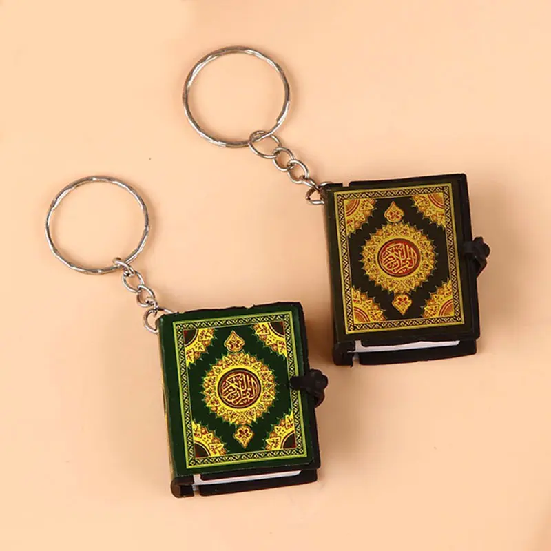 1Pcs New Muslim Keychains Mini Quran Book Paper Can Read Pendant Key Ring Islamic Unisex Religious Jewelry  Islam Gift