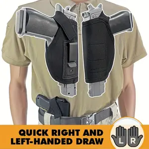 IWB Holster for Right/Left Hand Carry - Concealed Pistol Holster 9MM 380 Glock 17 19 26 43x 1911 vnsh fn reflex holster for concealed carry with Quick-Draw Button Snap Closure, Ambidextrous Gun Belt/Pocket Holster for Men & Women, & Everyday CCW