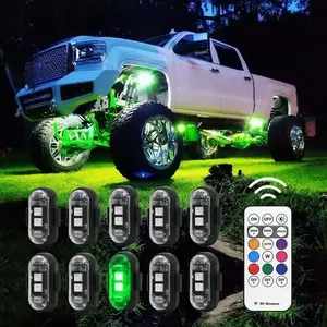 6 PCS Multicolor LED Interior Car Lights, Car Decorative Lights with Wireless Remote, USB Rechargeable Anti-Collision Safety Strobe Lighting, Universal Vehicle Kit truck