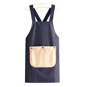 Waterproof Kitchen Apron with Pockets & Removable Hand Towel, Cross Back Strap Design No Tie, Stylish Apron for Women, Perfect for Cooking, Baking, Dishwashing, Gardening and Daily Household Chores