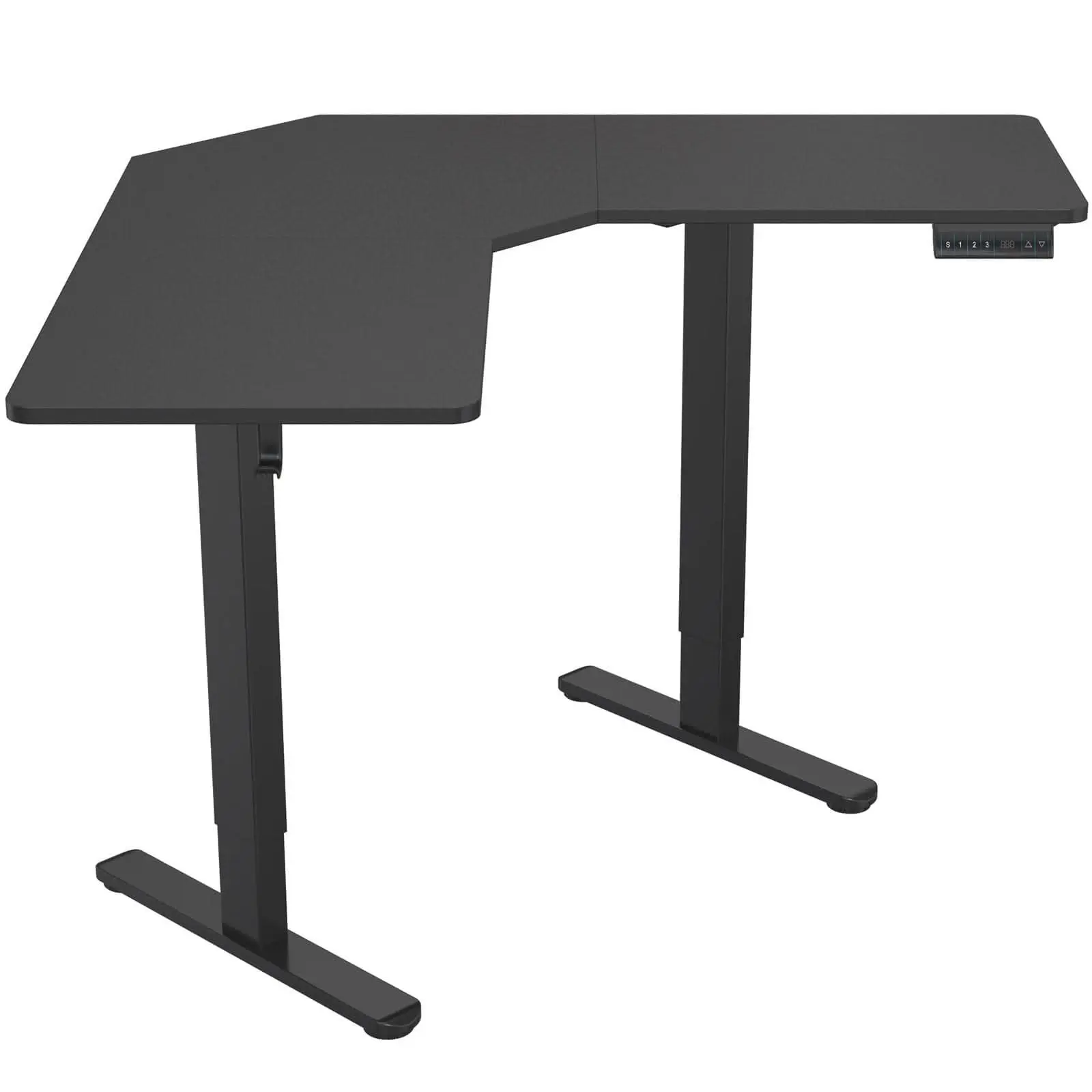 Mount-It! Ergonomic Corner Sit-Stand Desk - 28.3"-47.2" Height Adjustment, Dual Motor Steel Frame, Anti-Collision Feature, Digital Control Panel, Compact Posture-Fix Setup for Office & WFH (Flexible Height Alignment Desks & Workstations)
