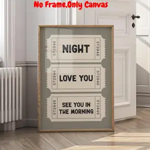 Vintage Design Movie Ticket Pattern Unframed Painting, Canvas Wall Art, Vintage Prints, Creative Design Print, 1 Count Modern Wall Art Poster, Wall Art Decor for Home Living Room Bedroom, Unique Artwork, Ornaments
