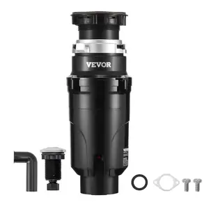 VEVOR Garbage Disposal, 1/2HP 3450RPM Continuous Feed Food Waste Disposer, EZ Connect Food Waste Grinding System with Power Cord Splash Guard for Kitchen Sinks